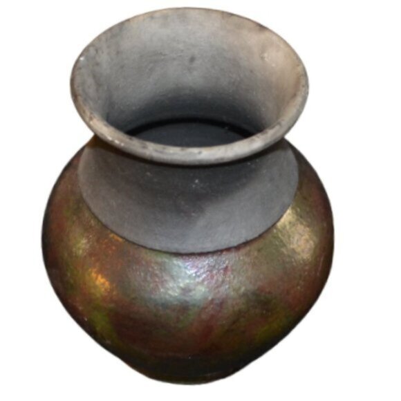 Pair Of Vintage Raku Pieces By Same Artist Vase 3 Legged Vessel Home Decor - Picture 6 of 9